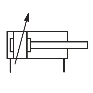 Símbolo de cilindro de doble efecto con amortiguación regulable a ambos lados